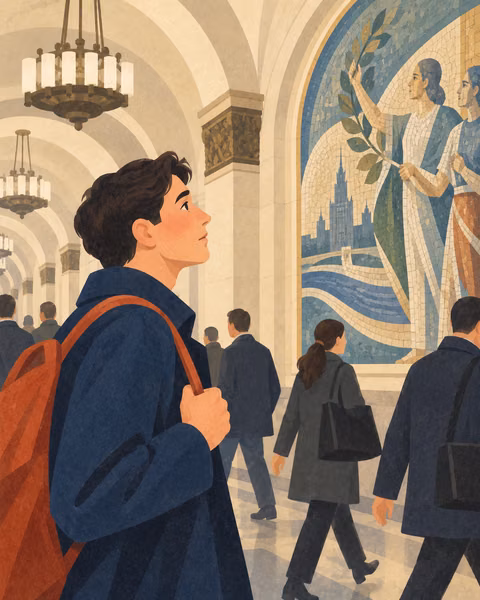 Illustration for My First Ride on the Moscow Metro